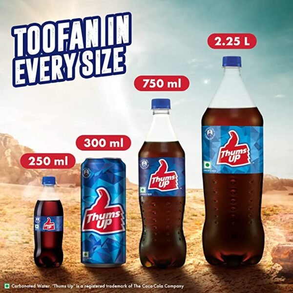 Thums Up Cold Drink | Soft Drink with Strong Taste | Spicy & Fizzy Cold Drink | Recyclable Can, 300 ml (Pack of 6) - Image 3
