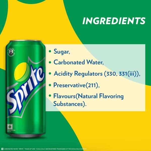 Sprite Lemon-Lime Flavoured Cold Drink | Refreshing Taste | Clear Soft Drink with No Added Colours | Recyclable Can, 300 ml (Pack of 6) - Image 3