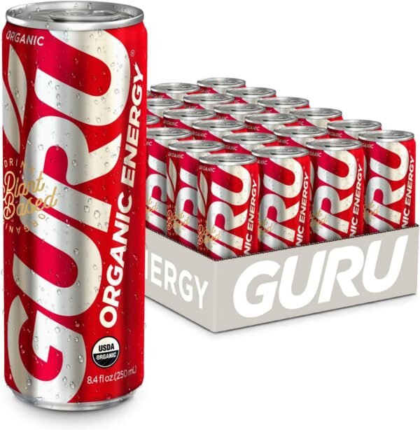 GURU Organic Energy Drink | Original Flavor | Feel Great and Stay Focused Longer with Plant-Based Energy, Natural & Organic Ingredients, and Great Taste | Pack of 24 (250 ml) - Image 2