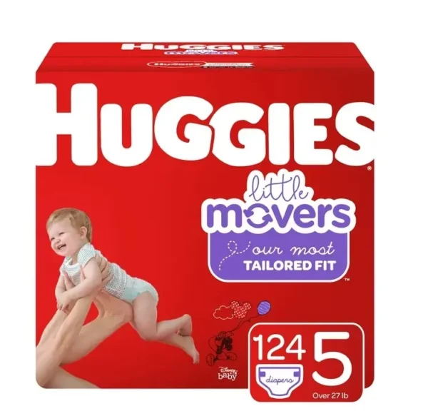 Huggies Diapers, Little Movers Baby Diapers, All Sizes  (16-28 lbs), 156 Count (6 packs of 26)